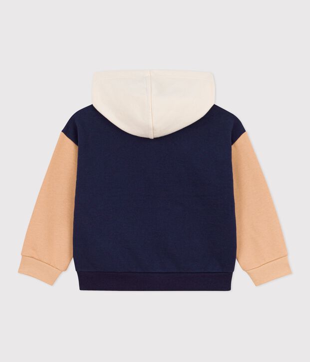Sweatshirt met kap voor jongens blauw/multicouleur