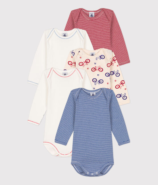 Lot de 5 bodies manches longues vélo bébé en coton variante 1