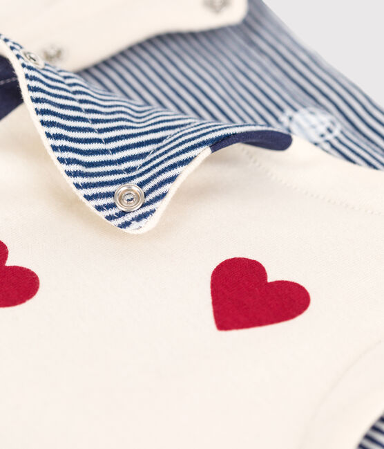 Gilet sans manche bébé cœur reversible en coton blanc AVALANCHE/ MULTICO