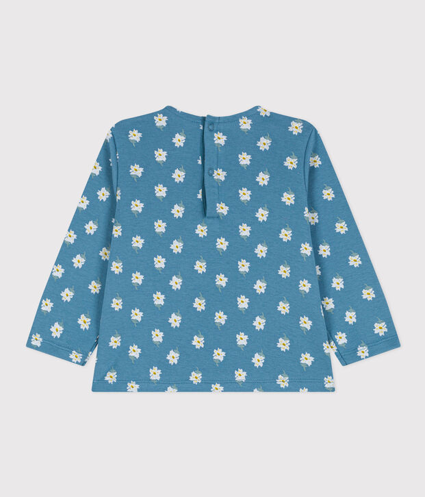 Baby-T-shirt met lange mouwen in katoen blauw/multicouleur