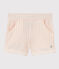 Jersey short voor meisjes roze MINOIS/wit MARSHMALLOW
