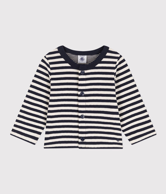 Cardigan en tubique rayé bébé bleu SMOKING/ AVALANCHE