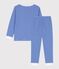 Pyjama milleraies en coton enfant bleu PERSE/blanc MARSHMALLOW