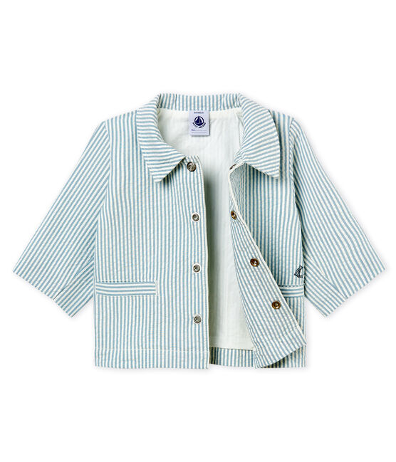 Veste bébé garçon rayée bleu FONTAINE/blanc MARSHMALLOW