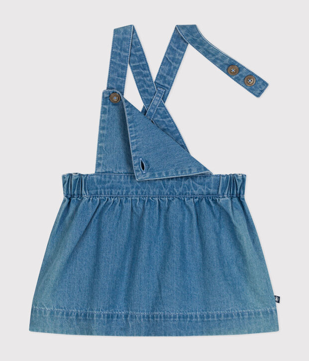 Robe sans manche en denim l&eacute;ger b&eacute;b&eacute; bleu