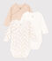 SET VAN 3 KATOENEN BODY'S MET LANGE MOUWEN VOOR BABY'S variante 2