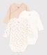 SET VAN 3 KATOENEN BODY'S MET LANGE MOUWEN VOOR BABY'S