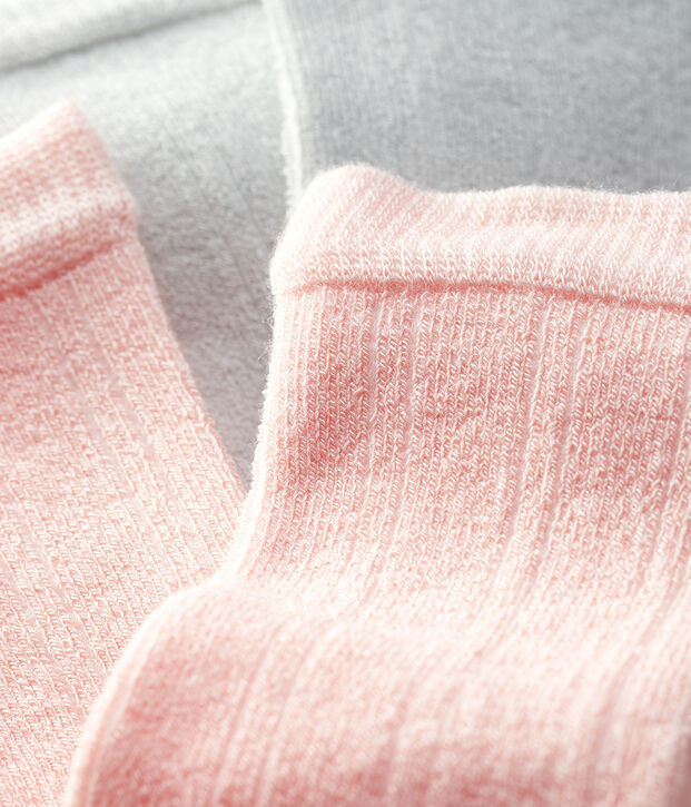 Set van 2 paar gestreepte sokken voor baby meisje multicouleur