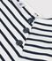 Katoenen marinetruitje met knoopsluiting voor dames wit MARSHMALLOW/blauw SMOKING