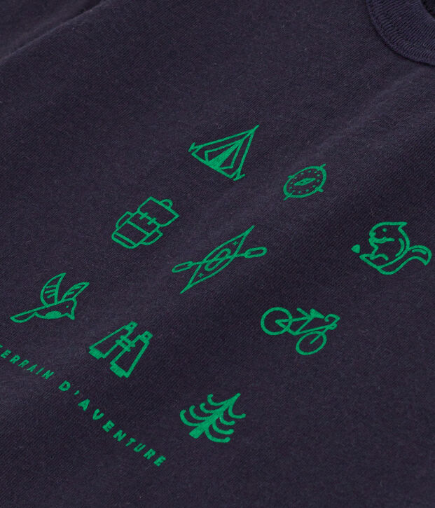 Tee-shirt manches courtes en jersey l&eacute;ger b&eacute;b&eacute; bleu/multicouleur