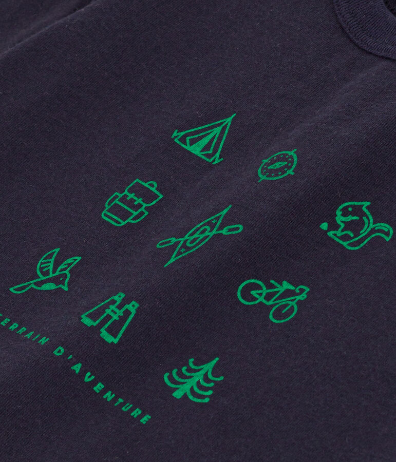 T-shirt met korte mouwen in lichte jersey voor baby's blauw/multicouleur