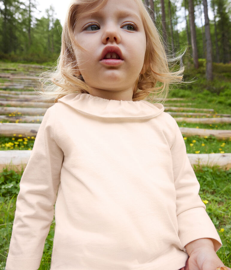 Bloesje met lange mouwen van jersey, ecru