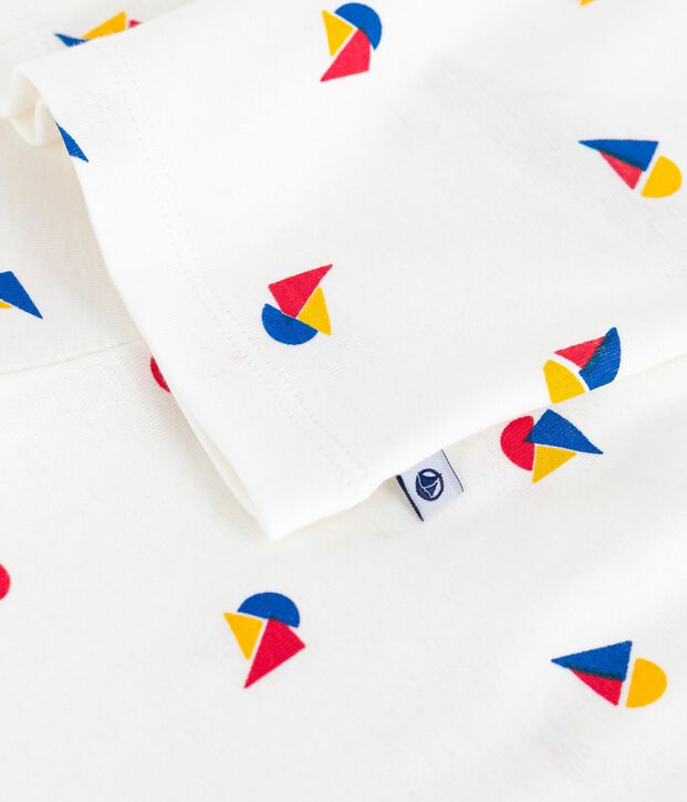 Katoenen geknoopte pyjama met print voor kinderen wit/blauw/multicouleur