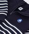 Katoenen sweatshirt met strepen en schipperskraag voor kinderen blauw/wit