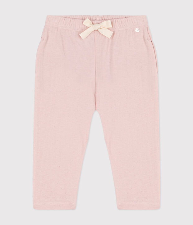 Effen broek in tubic voor baby's roze