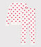 Pyjama cœur en coton femme blanc MARSHMALLOW/rouge TERKUIT