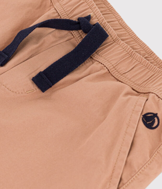 Pantalon regular en serge de coton enfant gar&ccedil;on beige
