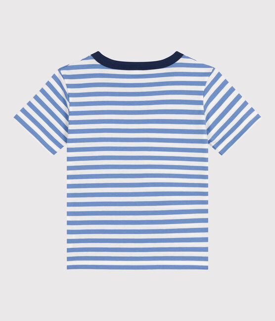 Gestreept T-shirt van lichte jersey voor jongens GAULOISE/ MARSHMALLOW