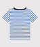 Gestreept T-shirt van lichte jersey voor jongens GAULOISE/ MARSHMALLOW
