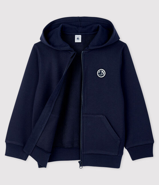 Sweatshirt à capuche enfant fille / garçon bleu SMOKING