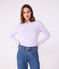 Tee-shirt femme l'iconique cocotte en coton manches longues violet PARME
