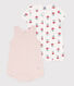Set met 2 korte playsuits met bloemen van katoen voor baby's