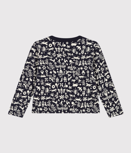 Vest in doorgestikte tubic met print voor meisjes blauw SMOKING/ AVALANCHE