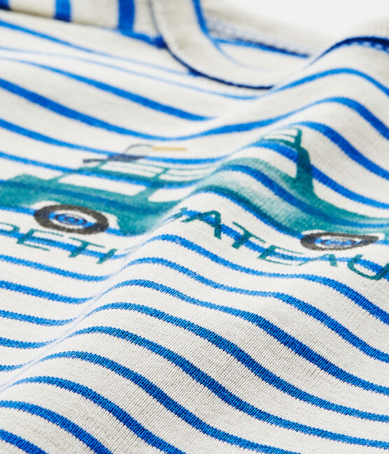 Combicourt bébé garçon marinière blanc FETA/bleu PERSE