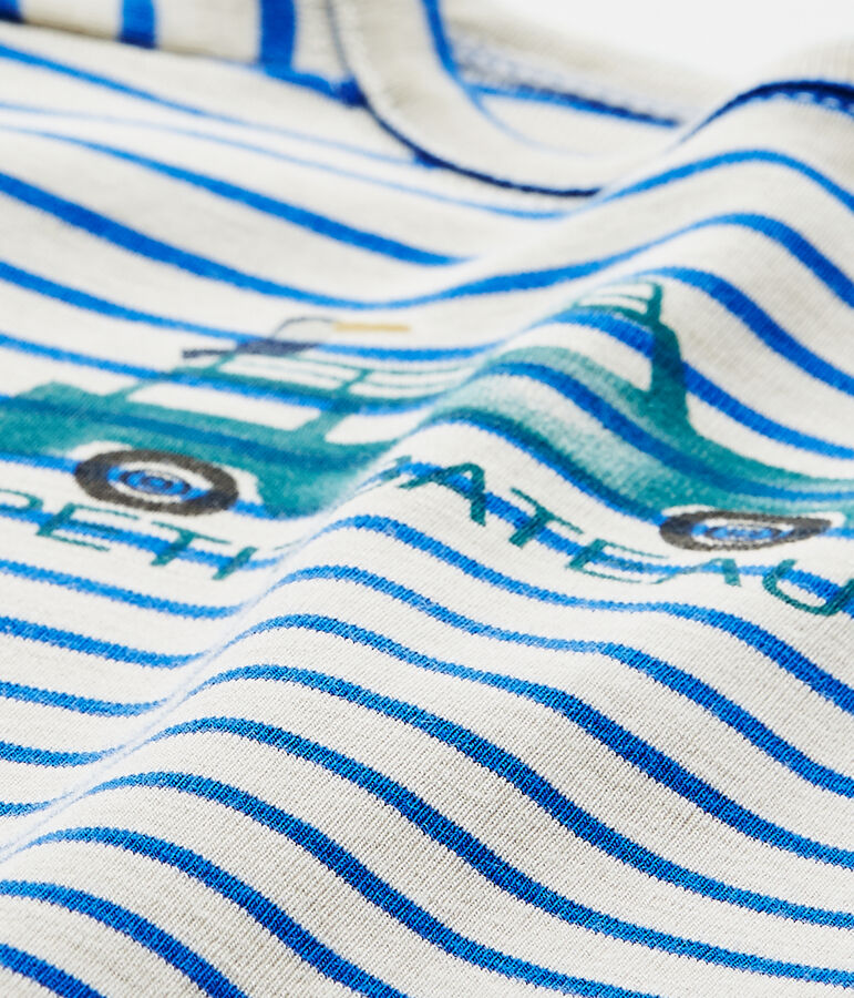 Marinegestreept kort pakje voor babyjongens wit FETA/blauw PERSE