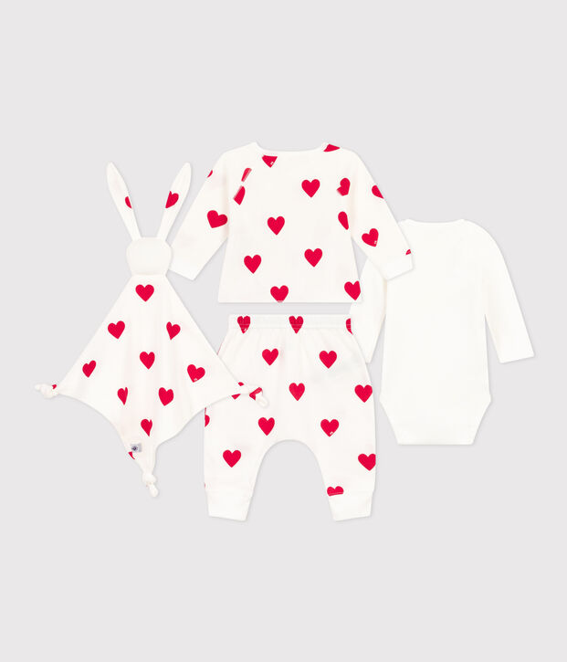 Coffret cadeau naissance c&oelig;ur multicouleur