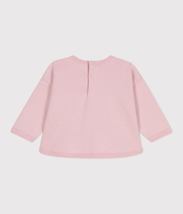 Sweatshirt b&eacute;b&eacute; en coton motif Petit Bateau vintage rose clair