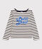 Marinetruitje voor meisjes in katoen wit MARSHMALLOW/blauw SMOKING
