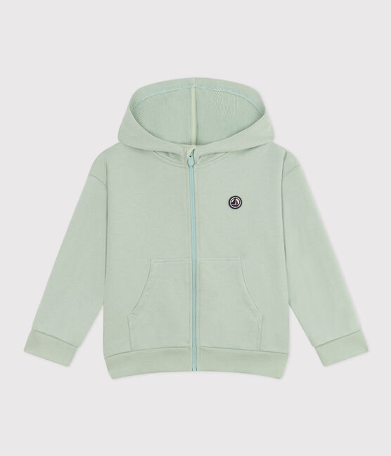 Sweatshirt met rits en kap in fleece voor jongens groen HERBIER