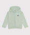 Sweatshirt met rits en kap in fleece voor jongens groen HERBIER
