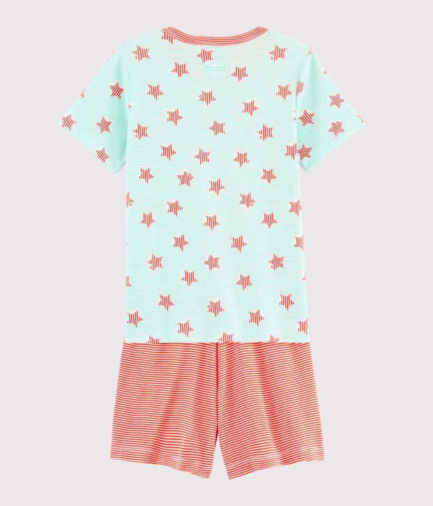 Pyjama ray&eacute; &agrave; &eacute;toiles petit gar&ccedil;on en c&ocirc;te blanc/multicouleur