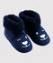 Chaussons ours en polaire enfant bleu MEDIEVAL
