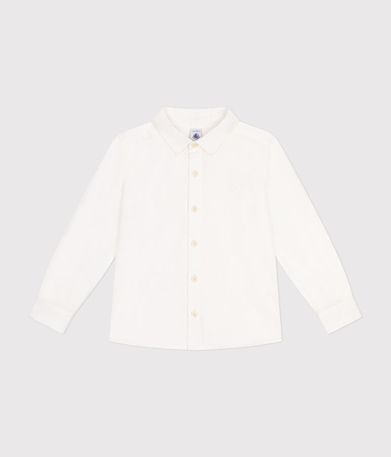 Chemise en popeline enfant gar&ccedil;on blanc