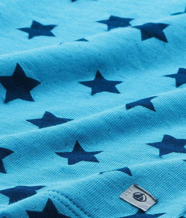 Pyjama gar&ccedil;on en tubique imprim&eacute; / ray&eacute; bleu/bleu