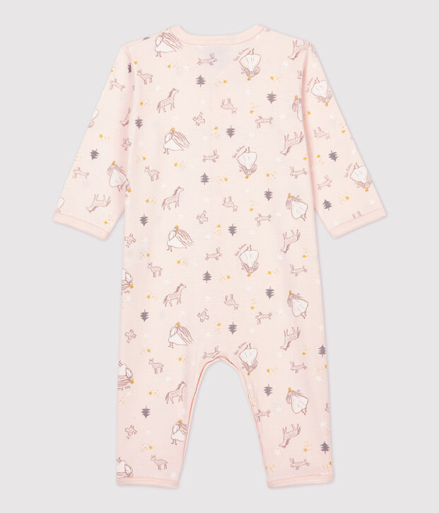 Katoenen slaappakje met prinsessenprint roze/multicouleur
