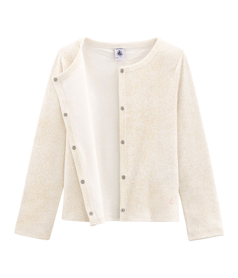 Cardigan enfant fille blanc/rose