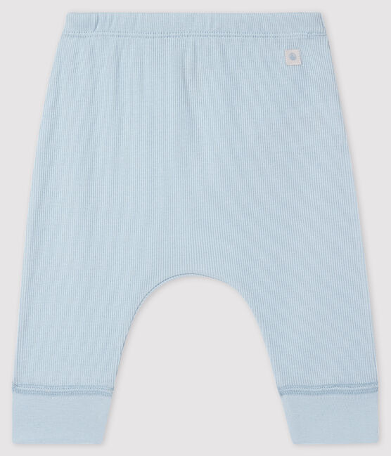 Caleçon bébé en côte 2x2 en coton biologique bleu FRAICHEUR