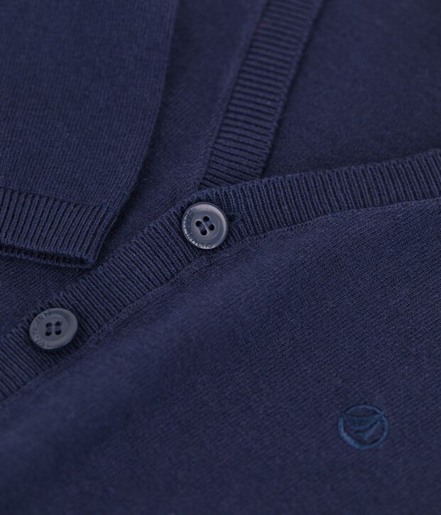 Cardigan en laine et coton enfant gar&ccedil;on bleu