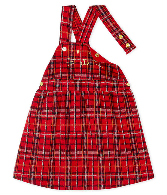 Robe salopette à carreaux bébé fille rouge TERKUIT/blanc MULTICO CN