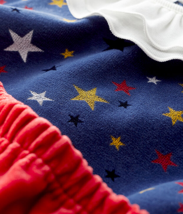 Ensemble deux pi&egrave;ces b&eacute;b&eacute; fille bleu/multicouleur