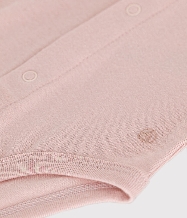 Babybody met lange mouwen en kraagje roze