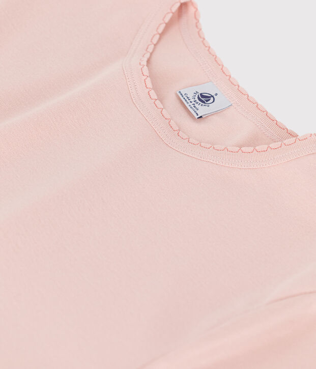 L'ICONIQUE, T-shirt voor dames met cocottesteek in katoen roze
