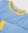 Pyjama rayé milleraies en coton enfant bleu BRASIER/gris MARSHMALLOW