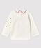 T-shirt babyjongen met polokraag. wit MARSHMALLOW