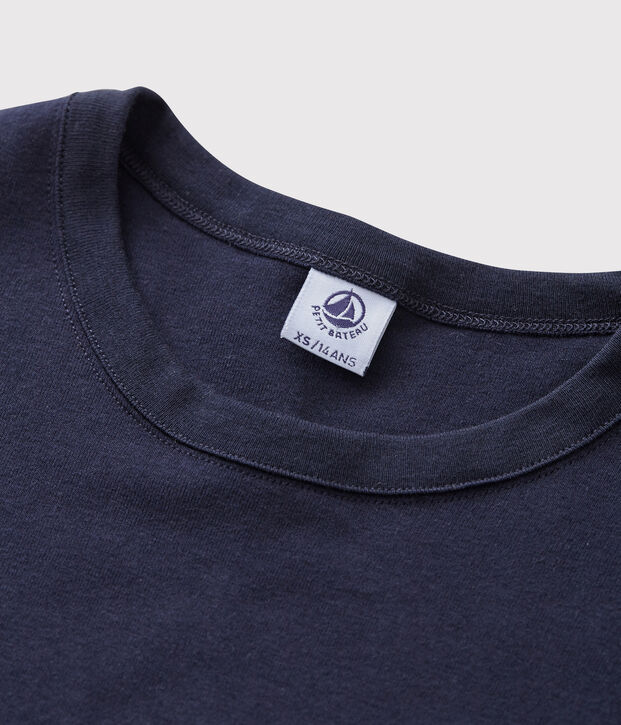 Iconisch katoenen Dames T-shirt met ronde hals blauw