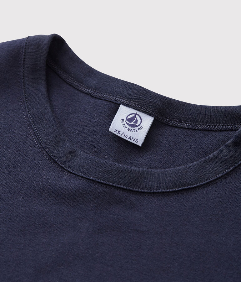 Iconisch katoenen Dames T-shirt met ronde hals blauw